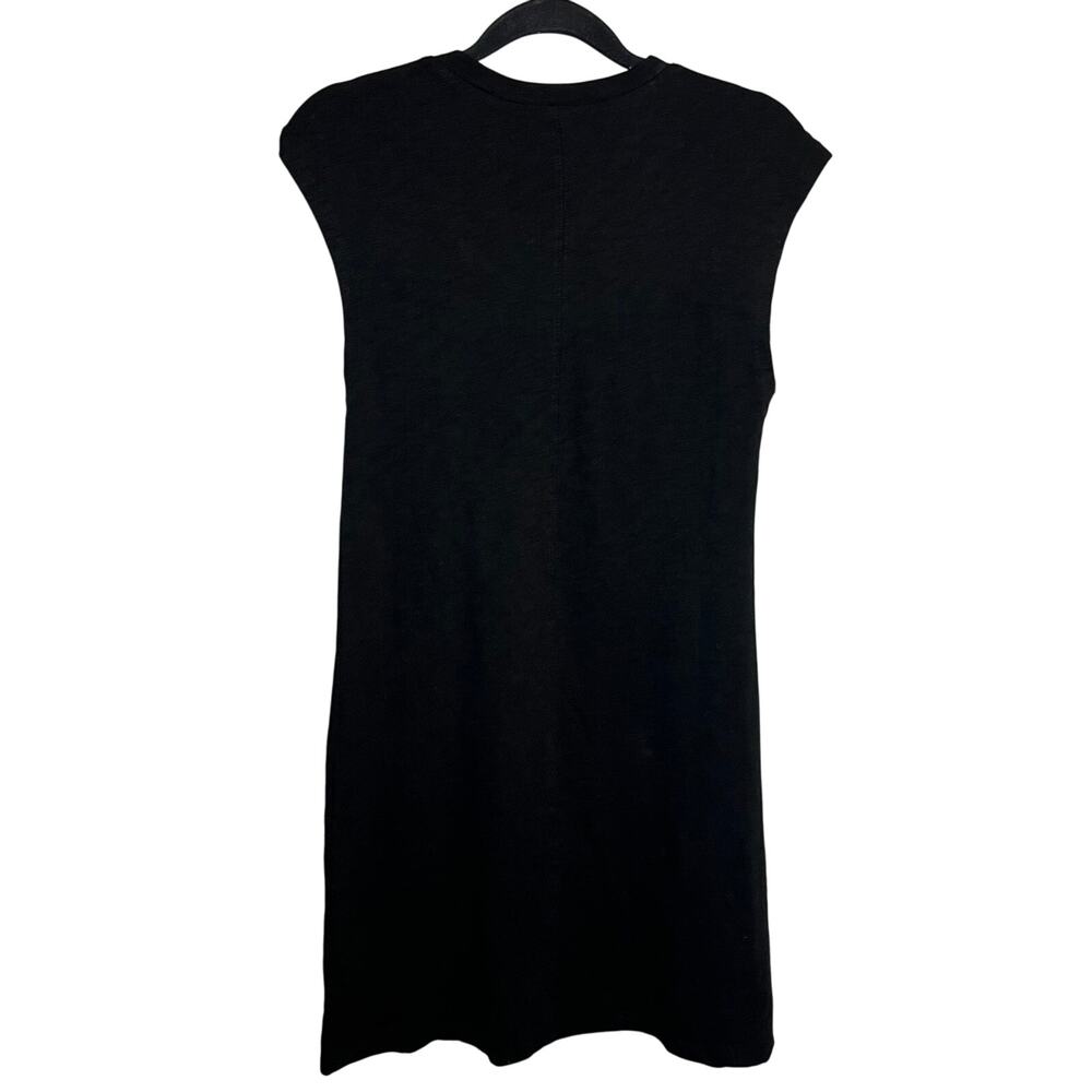 NWT‎ Gap Slub Tie Sleeve T-Shirt Mini Dress Black Size XS Knot Open Minimalist - Picture 6 of 11